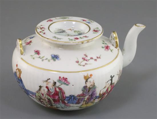 A Chinese famille rose teapot and cover, Xianfeng mark and of the period (1851-61), 15cm across